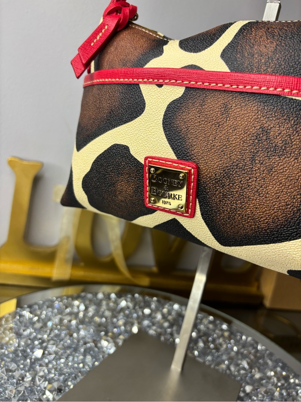 Dooney & Bourke Giraffe Print Crossbody EUC - Picture 3 of 17
